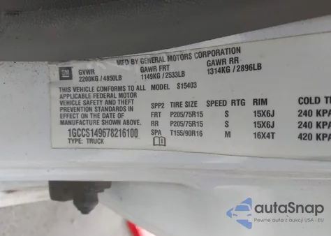 2007 Chevrolet Colorado Work Truck from USA, damaged, VIN 1GCCS149678216100